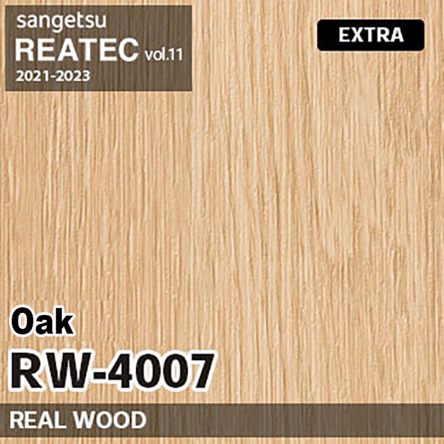 PVC decorative film RW-4007   【50M per Roll】【SANGETSU REATEC】Oak Straight grain]　(Zen PVC decorative film Japan Quality)