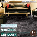 CM12252 Black Marble (Black Marble Look) 2.3mm Thick Sangetsu Commercial & Residential Cushion Flooring – Antibacterial