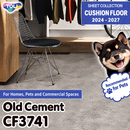 CF3741 Old Cement Design [Pet-Friendly, Suitable for Outdoor Shoes, Deodorizing, Shock-Absorbing] TOLI Cushion Flooring