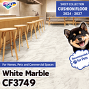 CF3749 White Marble Pattern [Pet-Friendly, Suitable for Outdoor Shoes, Deodorizing, Shock-Absorbing] TOLI Cushion Flooring