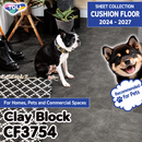 CF3754 Clay Block – Black Stone Pattern [Pet-Friendly, Suitable for Footwear Traffic, Deodorizing & Shock-Absorbing] TOLI Cushion Flooring