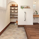 CM12257 Natural Tile (Tile Look) 200cm Wide 2.6mm Thick Sangetsu Commercial & Residential Cushion Flooring – Antibacterial, Made in Germany