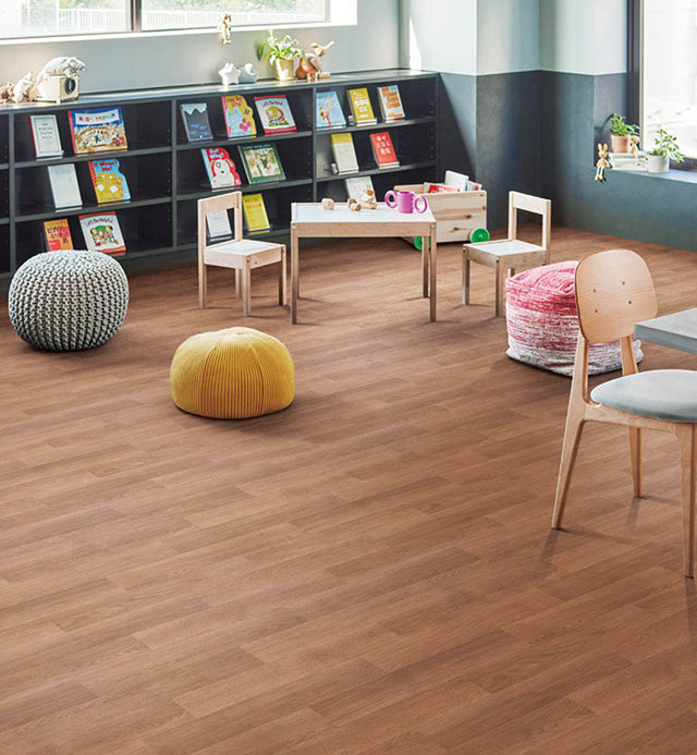 【Antiviral】STY9104–9107 [Oak] Serapia 4.5 – Sincol Long Vinyl Sheet (4.5 mm thickness / foam layer / SIAA antiviral finish)