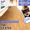 CF3733 Oak Wood Grain Pattern [Pet-Friendly, Suitable for Outdoor Footwear, Deodorizing, Shock-Absorbing] TOLI Cushioned Vinyl Flooring