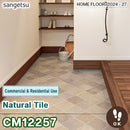 CM12257 Natural Tile (Tile Look) 200cm Wide 2.6mm Thick Sangetsu Commercial & Residential Cushion Flooring – Antibacterial, Made in Germany