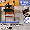 CF3738 Aged Concrete Tile [Pet-Friendly, Suitable for Outdoor Footwear, Deodorizing, Shock-Absorbing] TOLI Cushion Flooring