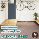 CM12243 / CM12244 Random Tile (Tile-Look) 2.3 mm Thick Sangetsu Cushion Flooring for Commercial & Residential Use, Antibacterial