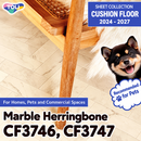 CF3746 CF3747 Marble Herringbone Pattern [Pet-Friendly, Suitable for Outdoor Shoes, Deodorizing, Shock-Absorbing] TOLI Cushion Flooring